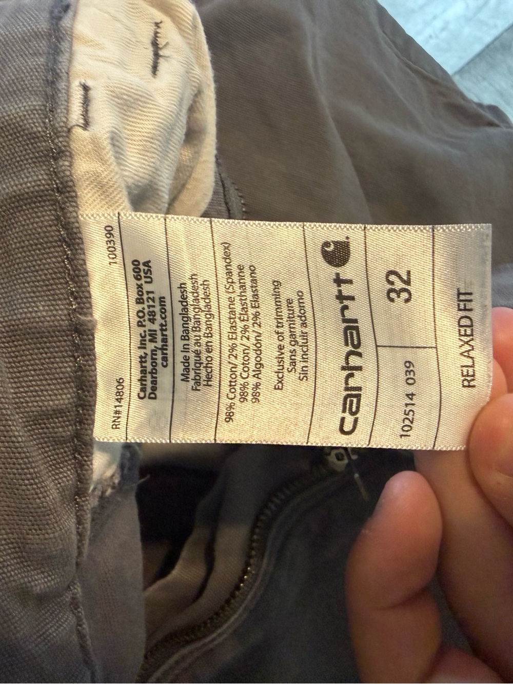 Carhartt Relaxed Fit Men's Gray Utility Shorts - Picture 4 of 4